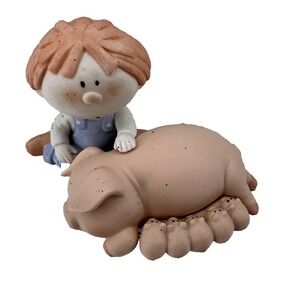 J. M. Tompkins Fabrizio for George Boy with Pig Figurine Statue